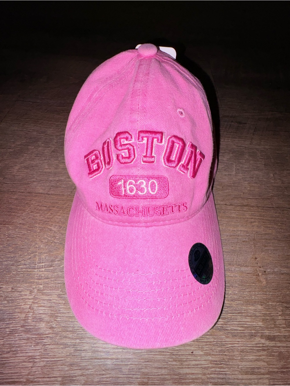 Women's Pink 'Boston 1630' Embroidered Baseball Cap